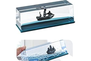 Tuzsocr Bouteille de Derive Fluide Bateau,Black Pearl Pirate Ship,Titanic Toy Cadeau,Modèle Fluide de Bateau de croisière en Acrylique,Soulagement du Stress,pour Ornement de Bureau de déco (Style 2)