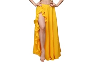 MUNAFIE Faldas para señoras Falda Larga con Abertura Danza del Vientre Falda de Gasa Vestido de Baile Traje de Danza del Vientre