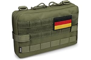 WYNEX Tactical Molle Admin Pouch, Aktualizacja materiału Półukryty zamek na 1000D Wytrzymały nylonowy EDC Etui Narzędzia Torba EMT Utility Map Kieszeń, IFAK Pack zawiera DE Patch Flag