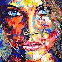 KUNST DRUCK Gemälde Leinwand modern abstrakt Bild 852 Portrait SIGNIERT 80x80