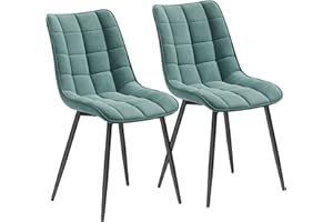 ‎WOLTU WOLTU Esszimmerstühle 2er Set, für Wohnzimmer Küche Esszimmer, Küchenstühle gepolstert mit Rückenlehne, Sitzfläche aus Samt, mit Metallbeinen, bis 150 kg belastbar, Türkis