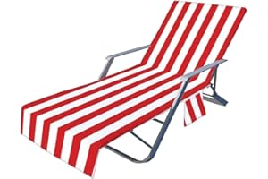 FANSU Schonbezug für Gartenliege, Frottee Handtuch für Sonnenliege Mikrofaser Schnelltrocknend Strandhandtuch mit 2 Taschen, Strandtuchfür Schwimmbäder, Strände, Gartenhotels(75x210cm)