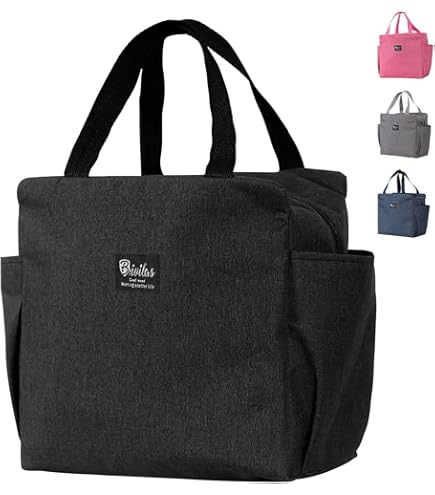 Porta Pranzo Termico Borsa Termica Porta Pranzo 6.4 Litri - Isolata Per Ufficio, Viaggio E Picnic, Design Moderno (Nero) Borsa Termica Aggiornata