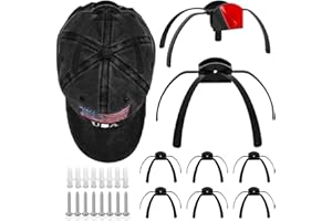 FCXJTU Selbstklebende Huthaken für die Wandmontage (6er-Pack), minimalistisches, abnehmbares Kappenregal-Strukturdesign für Baseballmützen, perfekte Formanzeige, starker Halt, Hutbügel-Organizer