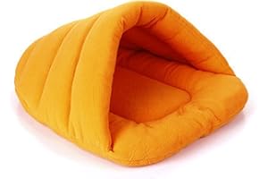 Aliuciku Zwierzęta Poduszki, Zimowe Ciepłe Kapcie Styl Pies Łóżko Pet Dog House Lovely Soft Cat Bed(Orange,X-Small)