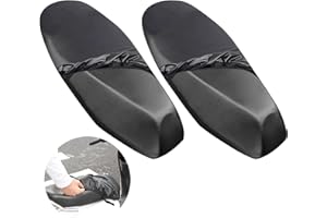 FASBET 2 pezzi Coprisedile impermeabile moto per sedili di 50-80 cm, coprisedile per moto, per scooter, rivestimento antipolvere, con elastico, per moto, scooter, colore nero