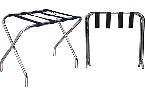 Harbour Housewares Soporte Plegable para Maletas - Metal - Cromado - Pack de 2