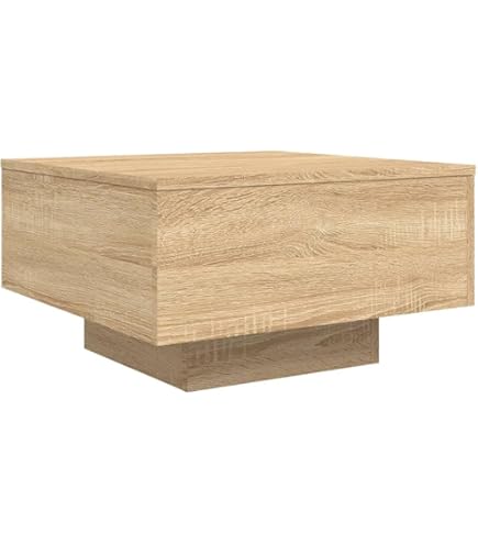 Salontafel met LED-verlichting 90x50x40 cm sonoma eikenkleurig