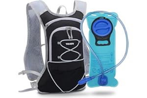TEUEN Mochila de Hidratación con 2 litros Bolsa de Agua, Mochila Agua Mujer Hombre 6 litros Mochilas Trail Running Ligera para Correr Senderismo o Ciclismo Unisex Adulto