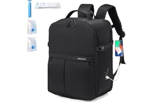 SPAHER 25L Plecak Podróżny Kabiny Samolotu 40x30x20cm Wizzair Vueling Szkolny Plecak na Laptopa 15,6 z 2 Torbami Próżniowymi Mężczyzna Duży Antykradzieżowy Kobieta Wodoodporny