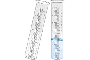 CYLOCRYA Regenmesser Plastik mit Skala - 2er Set - Niederschlagsmesser für Wetterstationen, Transparent und Wetterfest, Ideal für Wetterstationen und Garten