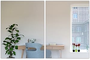 Sufang 2 pegatinas de espejo acrílico para pared, autoadhesivas, de plástico, para decoración de pared del hogar (40 x 30 cm)