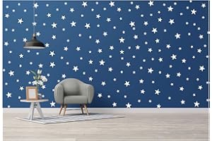 StickerDeen | Star Stickers Nursery Decals Decoration Removable Peel & Stick Wall Art Vinyl Decal Stickers | (Gift Pack of 166) (White)
