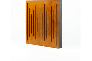 IG Acoustics Panneau hybride Nexus - Panneau acoustique autocollant 50 x 50 cm - Absorbeur et diffuseur - Élément acoustique (teck)