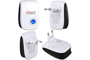 Mengtech Repellente ad Ultrasuoni per Topi, Antizanzare Anti Insetti Zanzare Scarafaggi Ratti, 4 Pack, Lungo EU