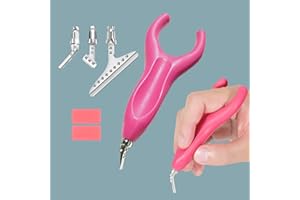 CHARYSIM Accessoires d'art diamant, stylo ergonomique avec 3 pointes métalliques, outil de stylo DP en résine rose, kit de stylo diamant 5D pour adultes, enfants, débutants, prise en main confortable, perçage
