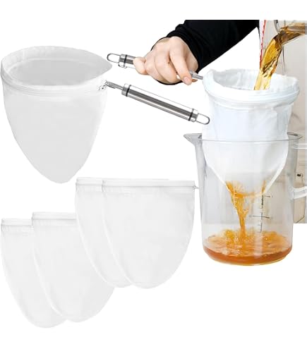 6 Stück Wiederverwendbare Nussmilchbeutel – 20x30 Cm, Feinmaschig, Für Kaffee, Säfte, Käse & Mehr