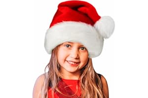 BOSONER Weihnachtsmütze Nikolausmütze Plüsche Weihnachtsmann Mütze: Rote Santa Mütze Warm Dicker Nikolaus Mütze - Weihnachtsmütze Erwachsene Weihnachtsmütze für Kinder - Familie Weihnachten