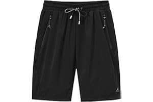 Ni_ka Airness Pantalon Short Homme Grande Taille Simple De Plage à SéChage Rapide Respirant Pants Court De Sport DéContracté Cinq Pantalons avec Poche ZippéE Noir Gris Taille L à 8XL