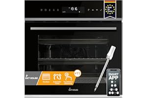 KKT KOLBE Backofen mit Bratenthermometer | 70L | 60cm | 2,8kW | Pizzafunktion | Grill | Umluft | Heißluft | Pyrolyse | Abschalt-Timer | Wärmeschutzverglasung | Air Fry Gitterrost | EB8319PHC
