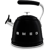 Smeg 50's Style Siyah Set &Uuml;st&uuml; D&uuml;d&uuml;kl&uuml; Kettle 2.3 lt