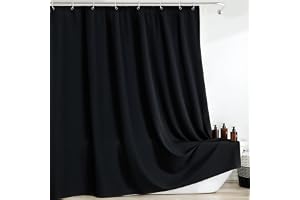 FAVORTALK Duschdraperi 120 x 200 duschdraperi antimögel & tvättbart duschdraperi av polyester med 8 duschdraperikrokar krokar