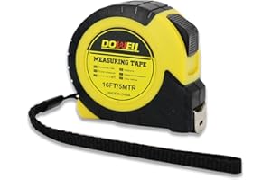 DOWELL Messband 16ft Messband Stahlklinge Stoßdämpfendes Vollgummigehäuse Genaue einfach zu lesende Messbänder für Bauunternehmer Tischler Architekt Holzbearbeitung