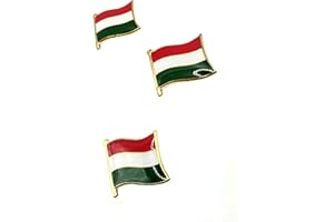 SNS COMPONENTS Węgry węgierska metalowa emalia flaga państwa przypinka plakietka opakowanie 3 szt, Metal