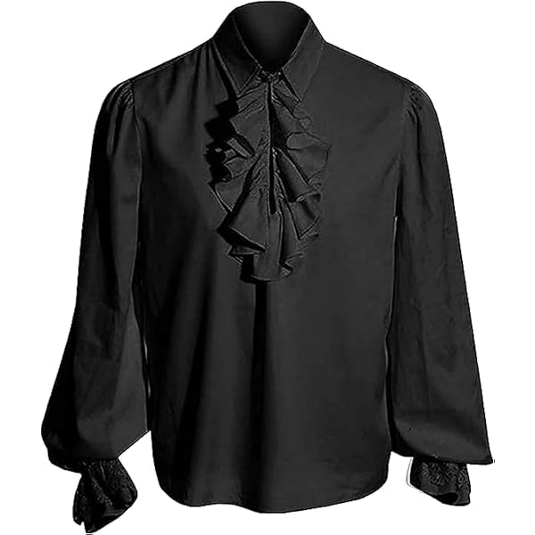 Baige Chemise de pirate pour homme Costume victorien Renaissance Chemise gothiqu