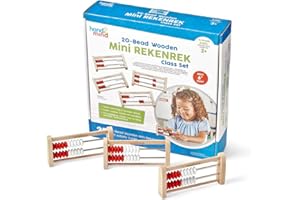 hand2mind-Learning Rekenrek-Juego de 20 Cuentas, Color Madera (Learning Resources 93429)