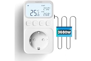 ‎INKBIRD Inkbird ITC-C226T Thermostat Steckdose mit 16A, Temperaturregler mit Timer Heizung Kühlung für Kühlschrank, Reptil, Gewächshaus