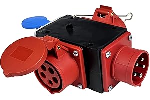 RoadEu - Coffret Combiné - Fiche 32A, Prises16A 3P+N+E et Prise 2P+E. Mobile Distributeur de Courant. Adaptateur Prise Combinée Idéal pour Le Garage ou la Remise