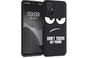 kwmobile Carcasa Compatible con Xiaomi Redmi 10 (2021/2022) - Funda móvil TPU - Don't Touch my Phone Blanco/Negro