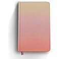 The Mood Twisters Notebook Hard Bound – A5 with Elastic Band and Pocket At back – 160 Dotted Pages – 120 GSM White Paper for Bullet Journaling Bujo Calligraphy Sketching Size- (215x 150 mm) Ombre Pink
