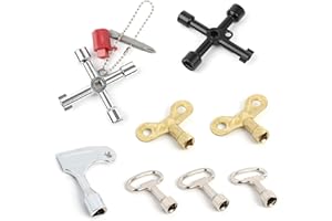 WVXILYR 8 Stück Universalschlüssel, 4-Wege Service-Kreuzschlüssel, Dreiecksschlüssel und Vierkantschlüssel für Stromzähler, Wasserzähler, Schaltschränke, Clé Universelle, Tragbar und Vielseitig einsetzbar