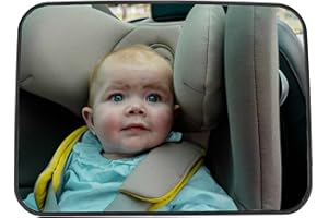 EZIMOOV EZI MIRROR CLASSIC - Miroir classique pour surveiller bébé en voiture, installation facile sur tous appuie-têtes, fabriqué en plastique recyclé, durable et incassable