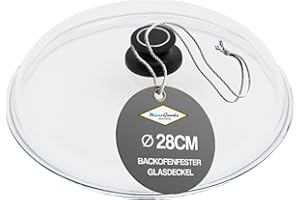 MaxxGoods Simax Couvercle en verre Ø 28 cm avec bouton passe au four