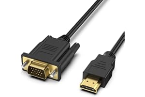 Mugust Cable HDMI a VGA 1.8M, Unidireccional HDMI (Fuente) a VGA (Monitor) Macho a Macho para 1080P ComputadoraHDMI,MonitorVGA,Proyector,Raspberry Pi,Roku,Xbox, Escritorio,Portátil,PC,HDTV (1M)