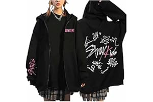 KASENFASHION Hoodie Kapuzenjacke Y2K Stil-Süße BangChan Lee Know Changbin Hyunjin Han Felix Seungmin I.N Print Unisex Harajuku Streetwear Zip Hoodie