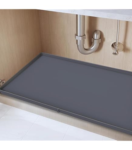 Tappetino Impermeabile SottoLavello 45x70cm - Super Assorbente, Antiscivolo, Grigio Scuro, Per Cucina - Foto 7