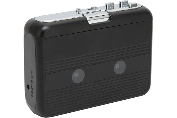 Lecteur de Cassettes Portable, Lecteur de Cassettes Bluetooth, Radio Stéréo FM, Lecteur/enregistreur de Cassettes avec Casque, Fonction D'inversion Automatique(Le Noir)