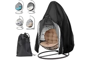 HIUYAVY Egg Chair Cover with Zipper, Waterproof 210D Oxford Hanging Egg Chair Covers, Outdoor Swing Egg Chairs Cover, Heavy Duty Egg Chairs Covers(190 x 115cm)