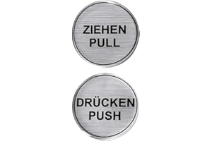 BIKE-label Türschild 3D Aufkleber Dm 45 mm in Alu Optik Ziehen Drücken 900020-VA