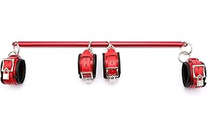 EXREIZST red Spreader Bar with Adjustable Red Straps System Aid Traning Set