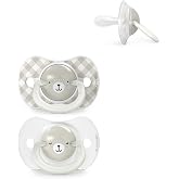 Suavinex, Pack of 2 Glow in the Dark Soothers, Babies 0/6 Months and Newborns, for Sleeping, with Fluorescent Ring and SX Pro