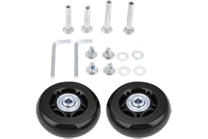 Mtsooning 2Set 64x18mm Black Luggage Suitcase Replacement Wheels with Axles Wrench Bearings Repair Kit