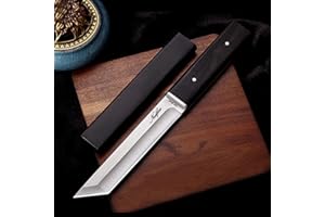 NedFoss Couteau de chasse japonais Songtian - Couteau de chasse japonais tranchant D2 - Avec fourreau - 59-60HRC - Extra tranchant