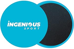Ingenious Sport Core Sliders for Working Out - Pack of 2 Compact, Dual Sided Gliding Discs for Full Body Workout on Carpet or Hardwood Floor - Fitness & Home Exercise Equipment