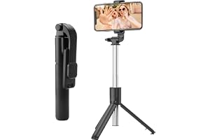 TNSLAND Selfiepinne med stativ för , 100 cm, Bluetooth, fjärrkontroll, 360° roterande hållare
