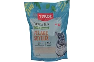 Tyrol | Terre à Bain pour Chinchilla | Pour Chinchilla et Petits Rongeurs | Pour un Pelage Soyeux et Purifié | Entretient la Fourrure du Chinchilla | Hygiène et Bien-Être du Rongeur | 3 Kg